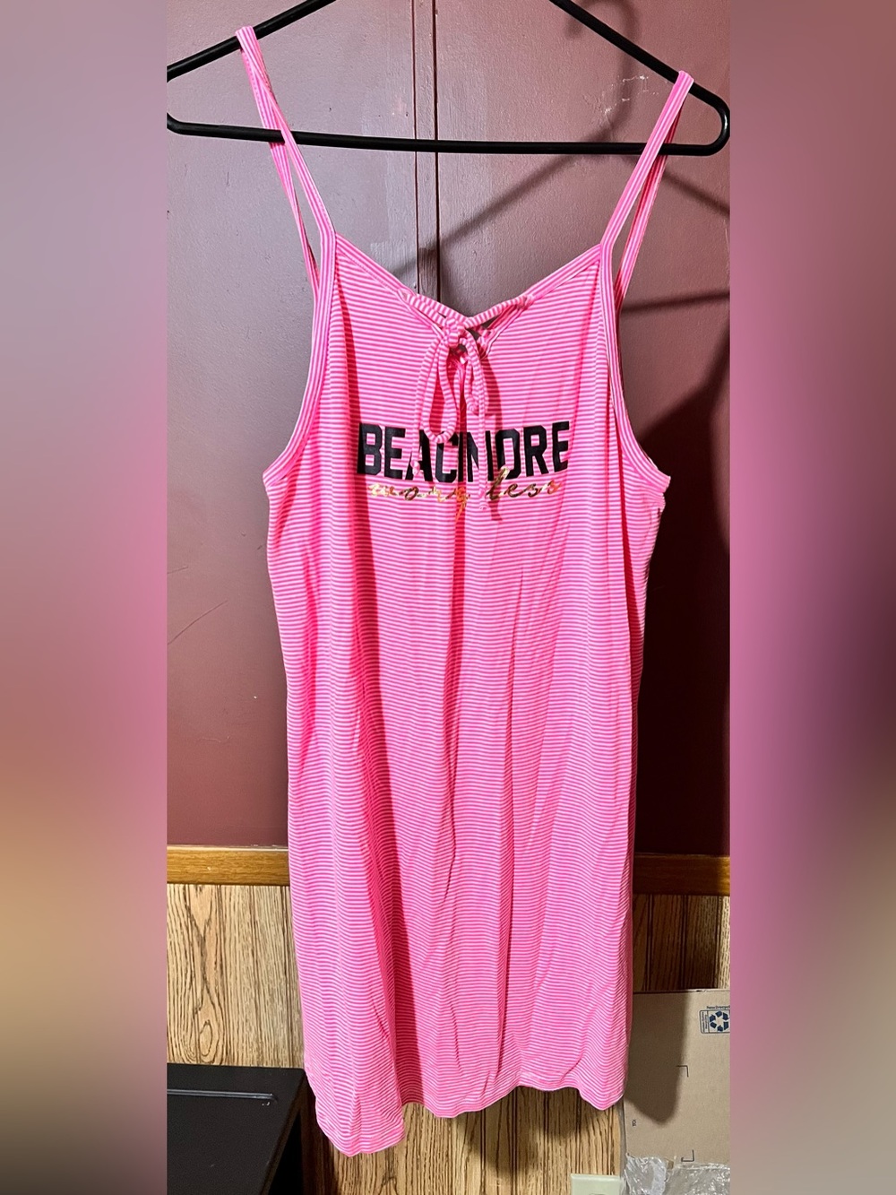 No Boundaries Pink Striped Tank Nightdress